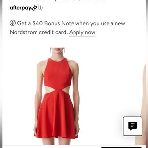 Alice and Olivia red cut out dress